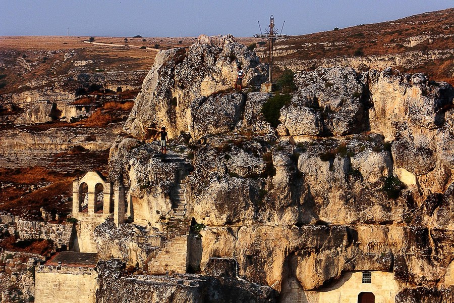 Rock church carved into Matera cliff